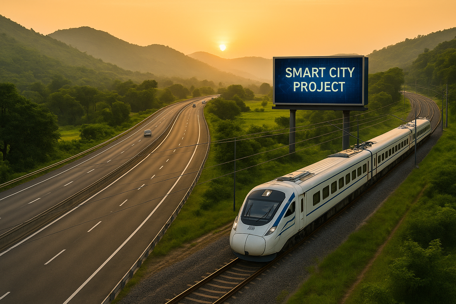 Vande Bharat, highways, smart city billboard