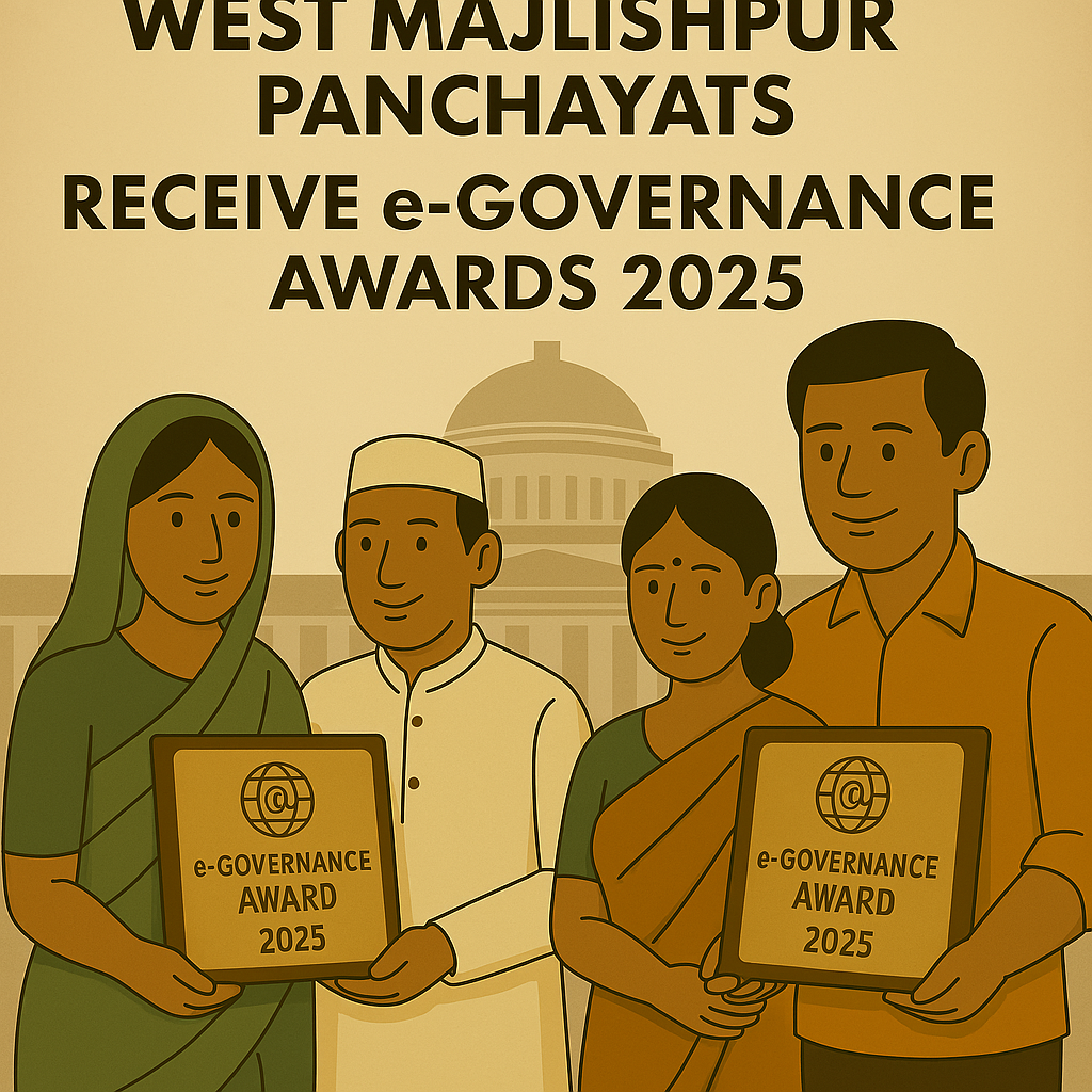 Gram Panchayat representatives receiving e-Governance Awards 2025.