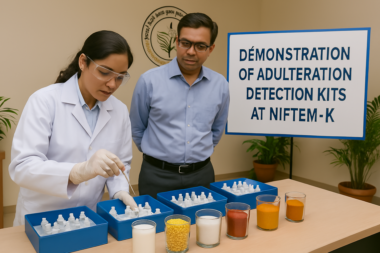 Detection kits being used at food safety demonstration