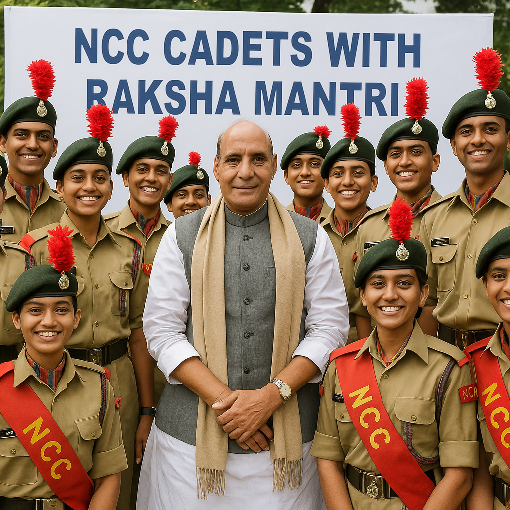 NCC cadets receive honour from Rajnath Singh for Everest climb