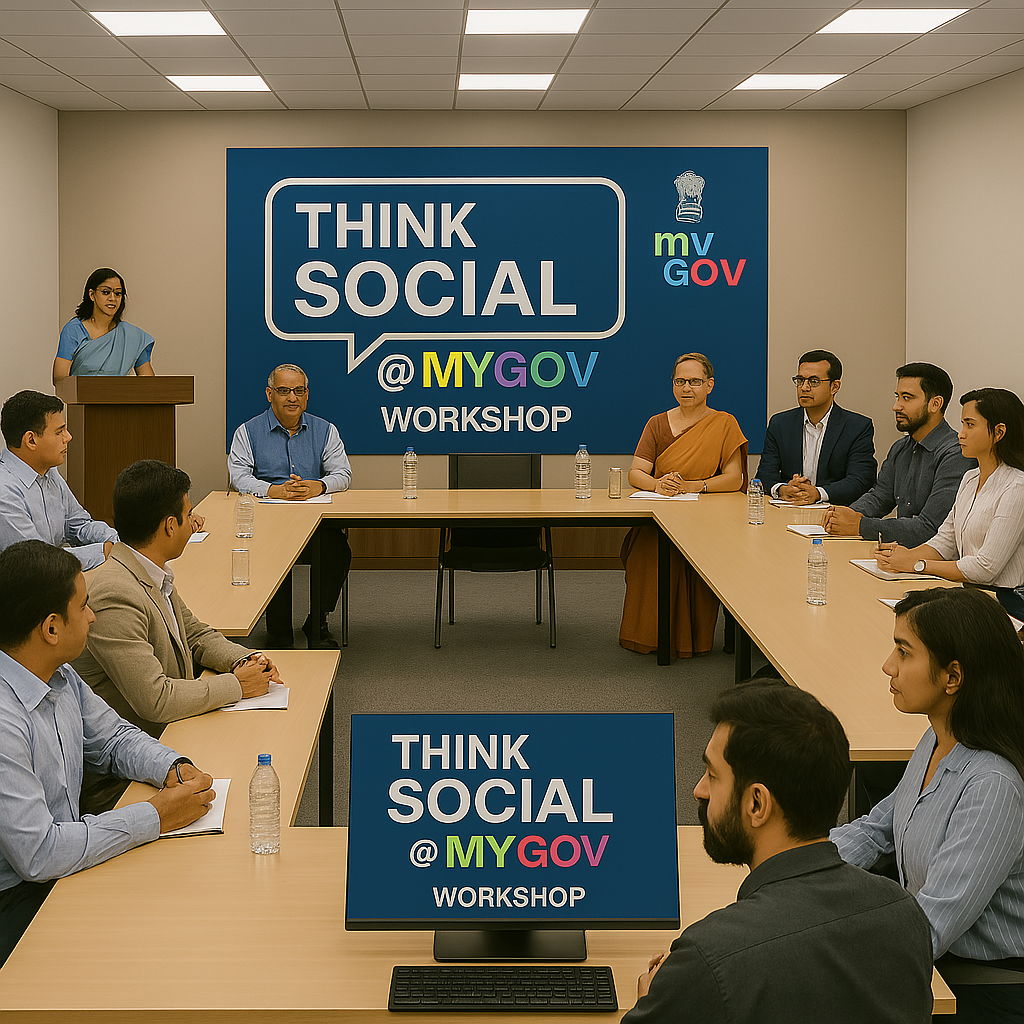 Think Social @ MyGov workshop attendees from various Ministries and tech companies