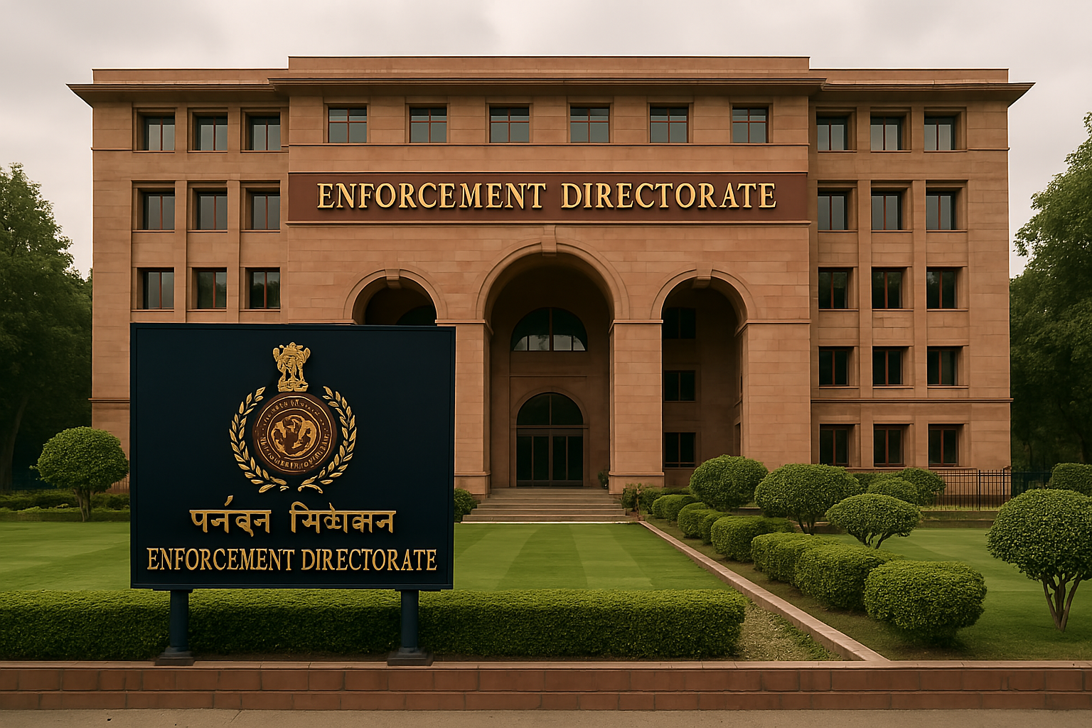 “ED building in Delhi, site of the ongoing ESOP probe”