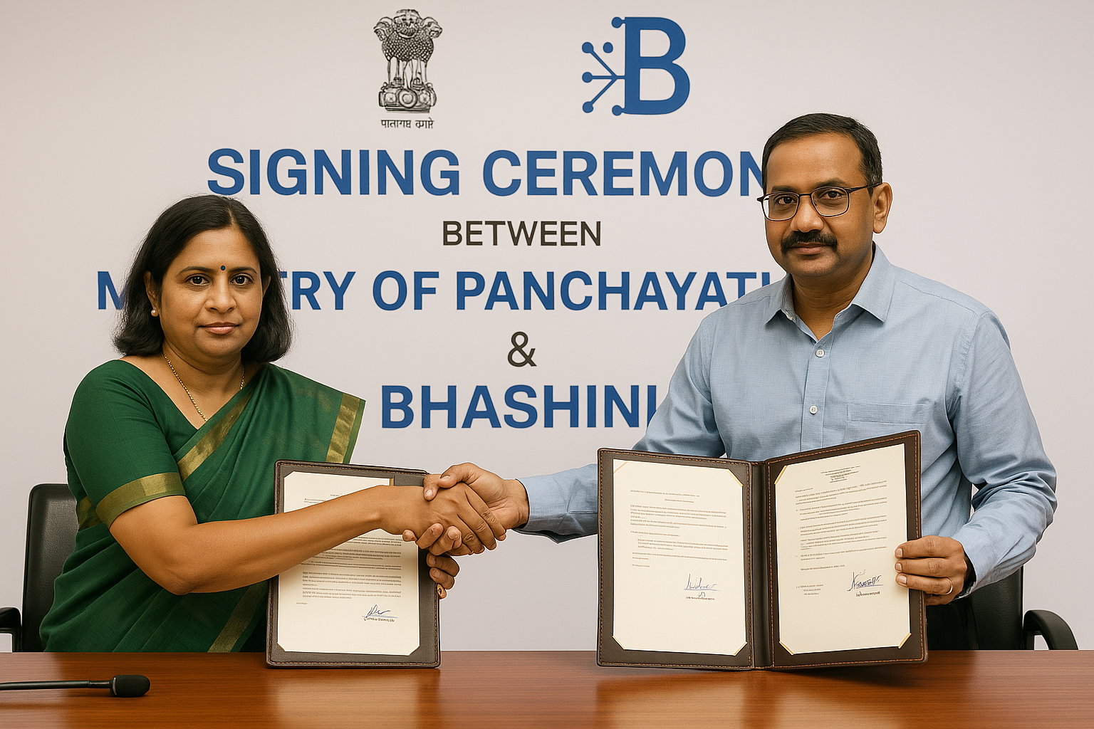 Officials sign MoPR-Bhashini MoU for AI-based language services