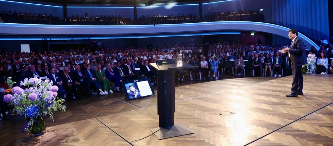 Piyush Goyal speaking at India-Switzerland business event in Bern