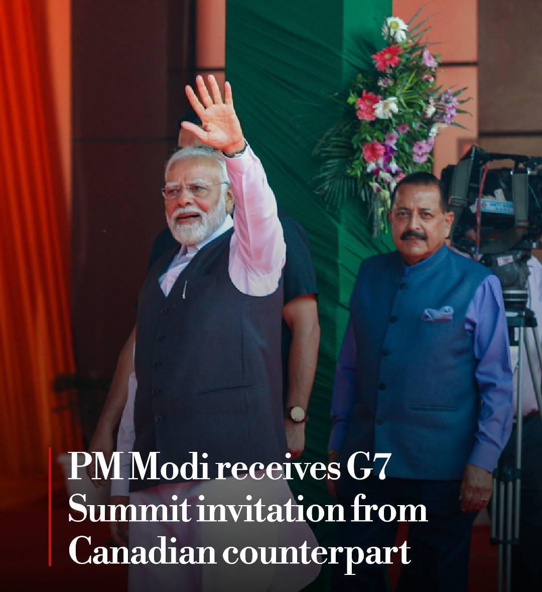 PM Modi and Canadian PM Mark Carney meeting at an international summit.
